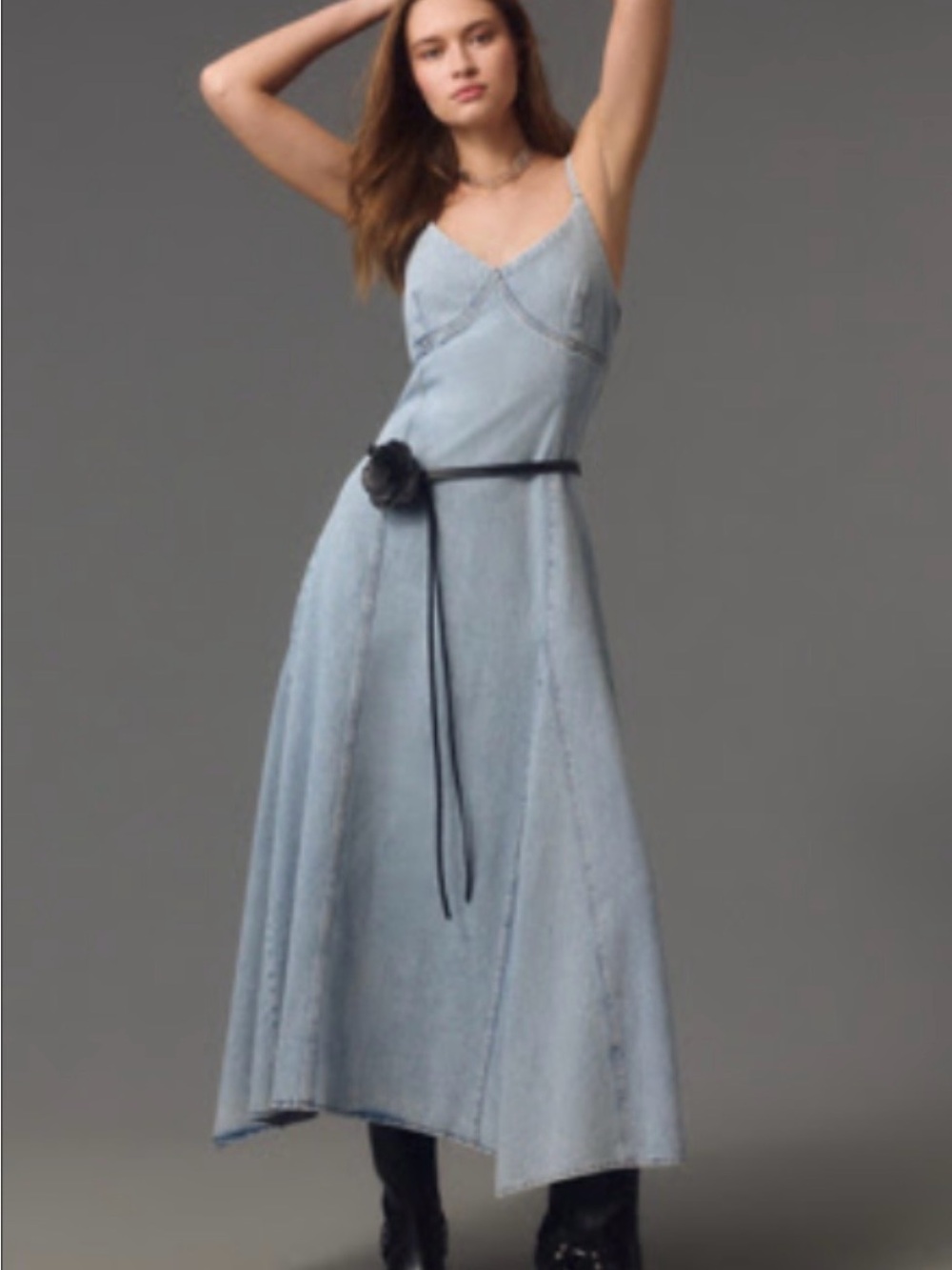 Gestuz Light Blue Denim Slip Dress